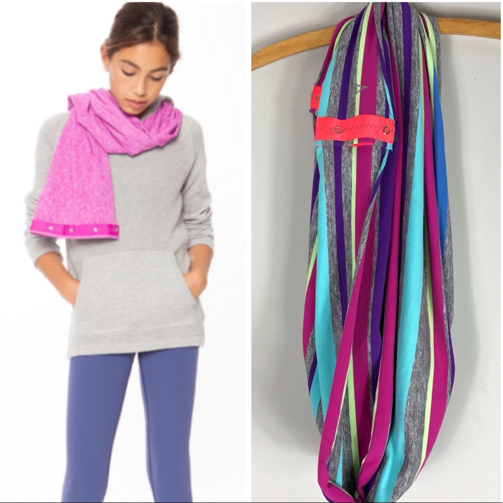 Lululemon Ivivva Village Infinity Scarf Striped Kids Girls Teen